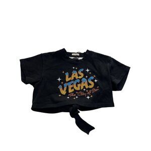 Vintage Souls Juicy Backless Rib Crop in Black Las Vegas